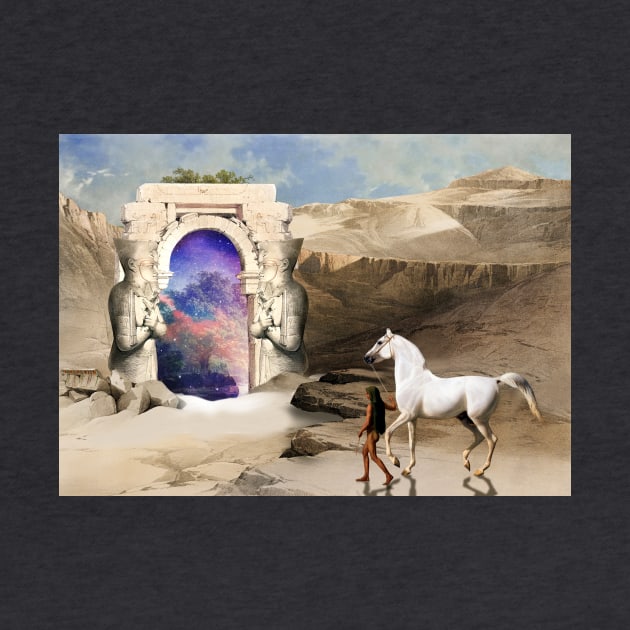 Atreyu's Gate - Enchanted Equus: A Dreamy Collage of Horse, Egypt, and Galaxy | Redbubble by Hakubiya